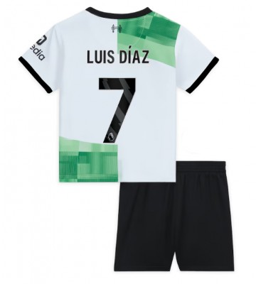 Liverpool Luis Diaz #7 Udebanesæt Børn 2023-24 Kort ærmer (+ korte bukser)